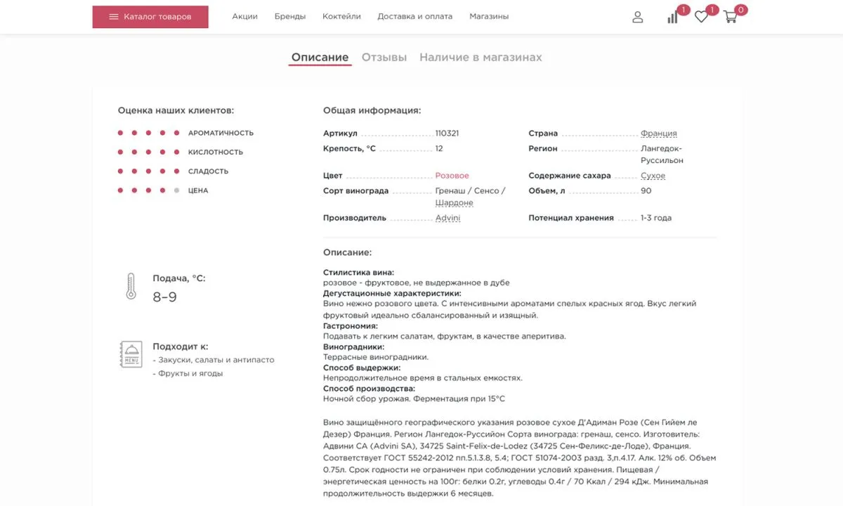 отраслевой интернет-магазин алкогольных напитков и продуктов питания «крайт: напитки.retail»