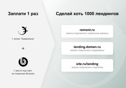 ХАМЕЛЕОН — 999 в 1. Безлимитный конструктор лендингов с корзиной и функциями для «автоворонок»