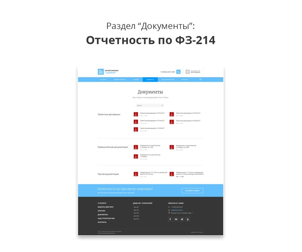 Адаптивный сайт застройщика