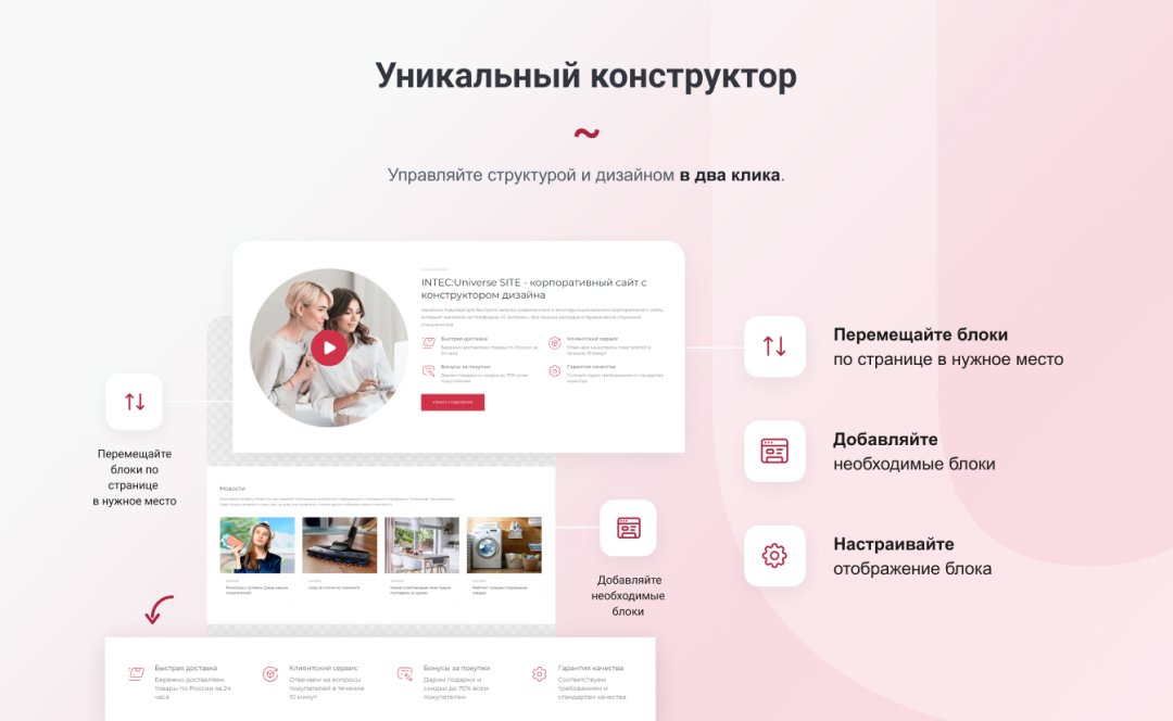 IntecUniverse SITE - корпоративный сайт с конструктором дизайна